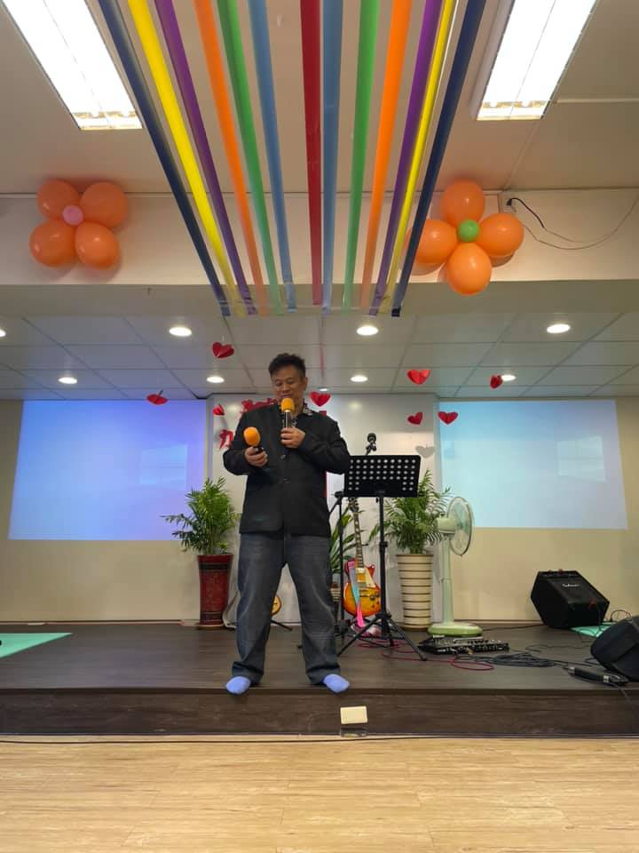 Worship leader singing